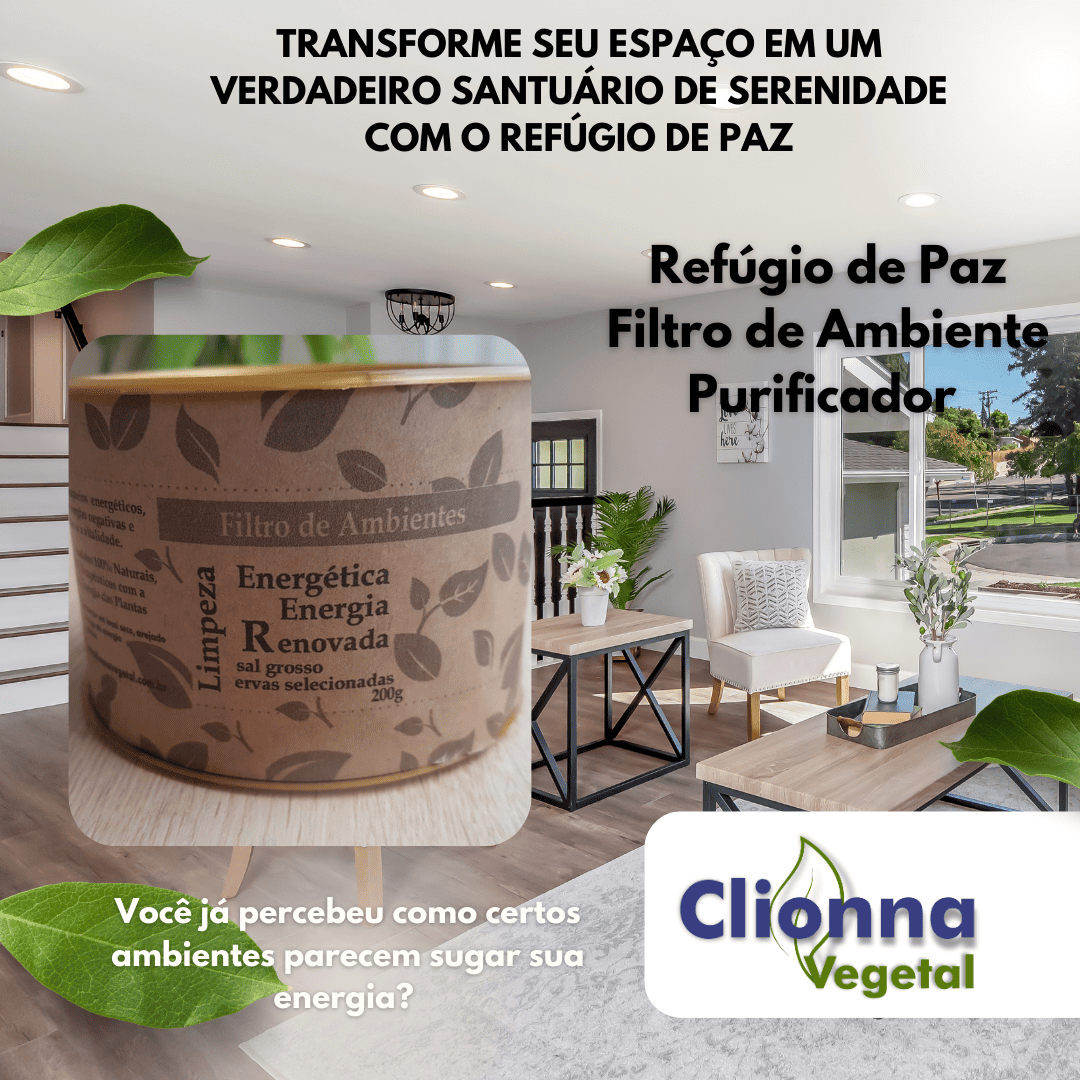 Refúgio de Paz - Filtro de Ambiente Purificador com Sal Grosso e Alecrim