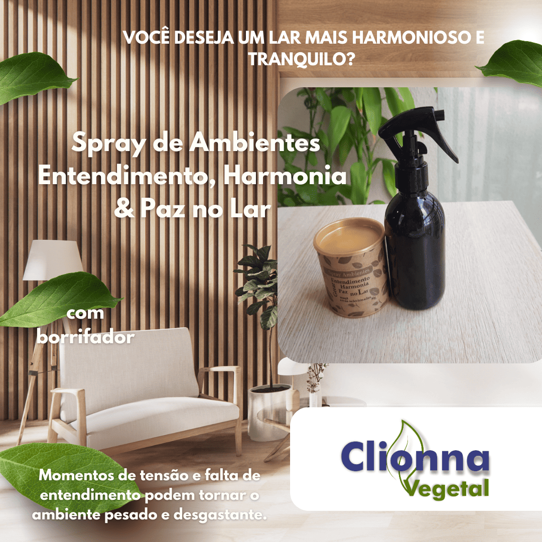 Spray de Ambientes "Entendimento, Harmonia & Paz no Lar"